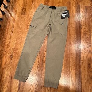 Boys Hurley Quick Dry active Khaki jogger - Large